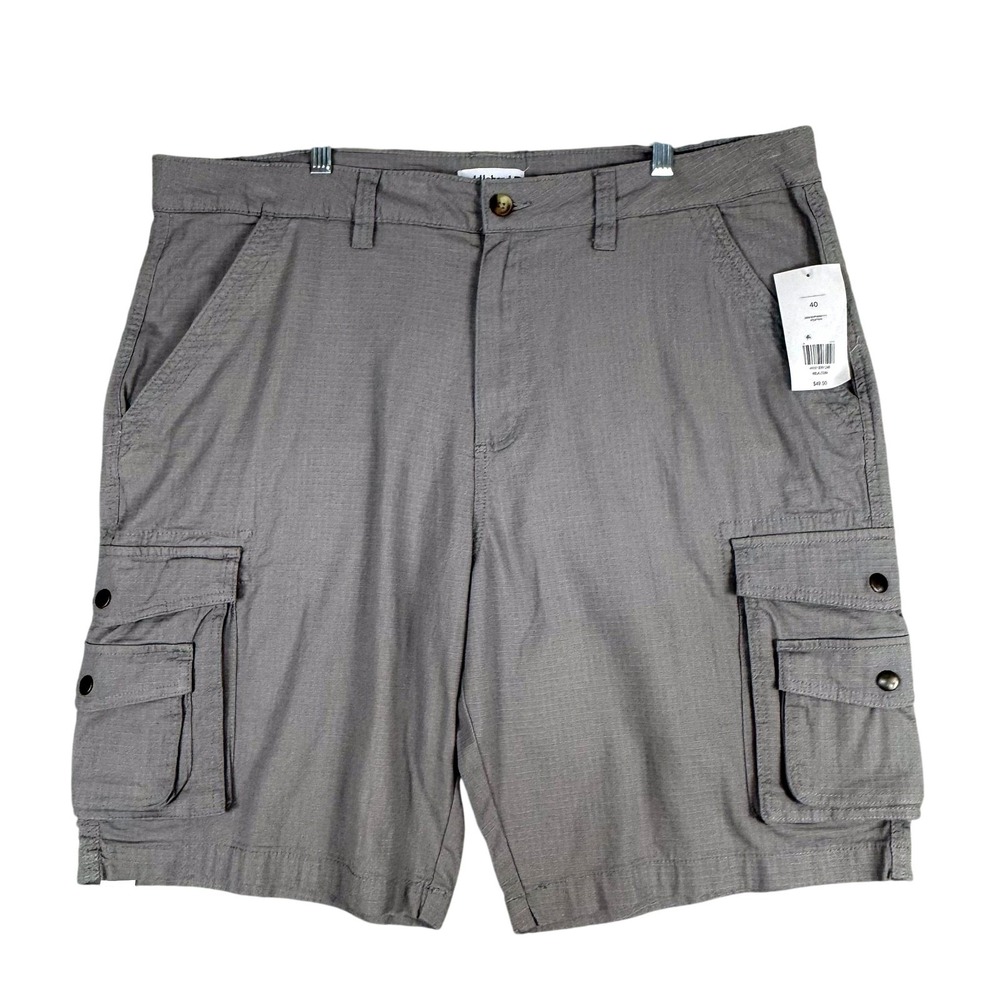Saddlebred Cargo Shorts Mens 40 Gray Cotton Stretch Multi Pocket 40x11 NEW